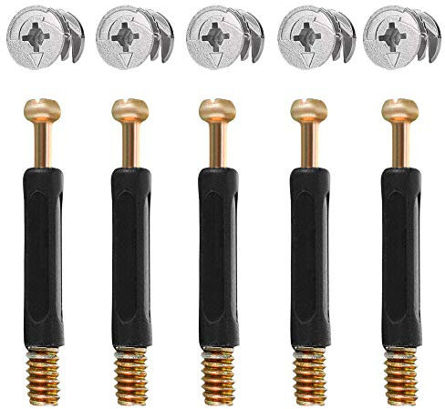 Gasea 50PCS 2-en-1 Connecteur Pour Meubles Pièces de Raccordement de Meubles et Roue Excentrique Alliage de Zinc Ferrure d'Assemblage de Meuble Pour Bois Plus Épais Que 16mm