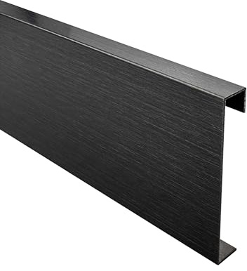 Sockelleiste Edelstahl Fußbodenleiste V2A 2,5m 60mm schwarz gebürstet | Für saubere Wand-Boden-Übergänge und einen geschützten Sockelbereich, 60mm Leistenhöhe, 2,5m schwarz