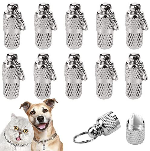 Animali Domestici Etichette Identificative, Medaglietta per Cane e Gatto, Anti Smarrimento Accessori per Animali, Cani Targhetta Identificativa, con Etichetta Nome Indirizzo, per Animali (Argento)