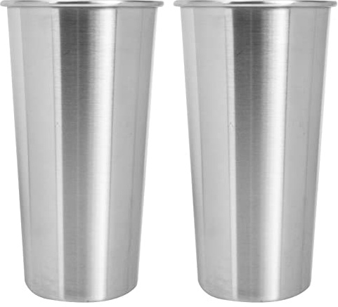 Zerodeko Stainless Steel Cups 2 Pack 600Ml Large Capacity Metal Drinking Tumblers for Beer Water and Juice Home Bar Use