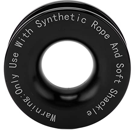 Winch Recovery Ring, Aluminium Winch Snatch Recovery Winch Snatch Recovery Ring 41000lbs Bruchfestigkeit für 7/16 Zoll 1/2 Zoll Weichen Schäkel mit 3/16 Zoll 1/4 Zoll 3/8 Zoll Seilen(Schwarz)