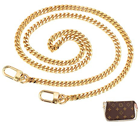 WACH AUF Taschenkette 120cm Comforty Taschenkette Gold, Kette Trageriemen, Metall Schulterriemen für Taschen, Handtaschenketten, Umhängetasche Handtasche Ersatzkette