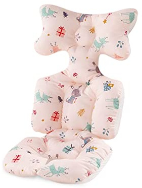 SONARIN Addensare Cuscino Passeggino,Copriseduta Passeggino Universale Cotone Materassino Passeggino Riduttore Passeggino Reversibile Cuscino Sedile per Passeggino Seggiolino Auto(Cervo)