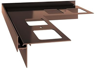 Renoplast® Aluminium Ecke 90° für Traufprofil K35 Braun | Fertigstellung von Terrassen und Balkonen | Fliesenböden auf Klebemörtel | Wasser ablaufsysteme Winkelprofil | Korrosionsschutz