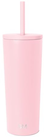 Simple Modern Insulated Tumbler with Lid and Straw | Iced Coffee Cup Reusable Stainless Steel Water Bottle Travel Mug | Gifts for Women Men Her Him | Classic Collection | 710ml | Blush