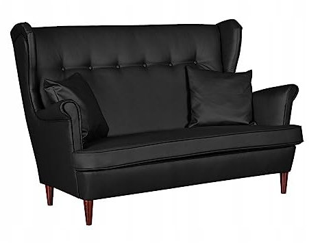 Family Meble Sofa, Modell EkoSkóra, 2-Sitzer, Ledersofa Couch, Zierpolsterung, Freistehendes, Lounge Sofa, Bequem zum Entspannen, Elegantes Design, Für Wohnzimmer, Wartezimmer, Santiago 100
