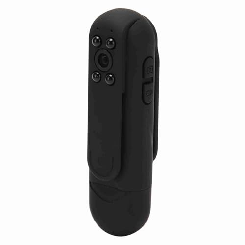 Videoregistratore Mini Body Camera, Fotocamera Tascabile 1080P, Clip On Nanny Piccola Cam con Rilevamento Movimento per Casa, Esterno, Forze 'Ordine