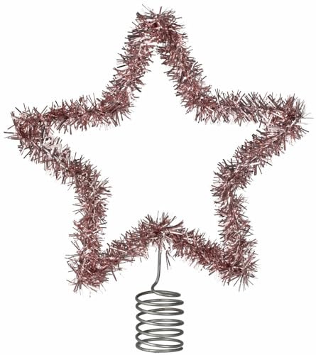Ginger Ray Weihnachtsbaumspitze mit Lametta, Rosa, dekoratives Accessoire