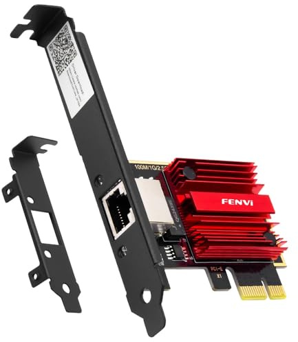 FENVI 2.5Gbps PCIe Ethernet Card RTL8125 basso profilo NAS Gaming Win/Linux | 2,5 volte più veloce di Gigabit, doppia staffa per qualsiasi caso, bassa latenza per server domestico e streaming 4K