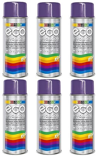 6er Sparpack Deco Color ECO Lackspray glänzend oder matt 400ml nach RAL freie Farbauswahl (6 Dosen ECO RAL 4005 Violett Glanz)