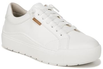 Dr. Scholl's Shoes Women's Time Off Go Lace Up Sneaker, White Smooth, 4.5 UK