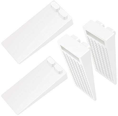 Hantoc Tope de Puerta para Suelo, [Set de 4] Cuña Puerta de Goma Antideslizante Protección de Pared y Muebles Blanco