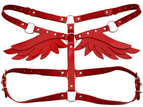 Brustgeschirr für Damen, Gothic-Flügel: verstellbarer Riemen, Gürtel, BH-Geschirr für Frauen und Mädchen, Einheitsgröße, Plüsch, Ohne Edelstein