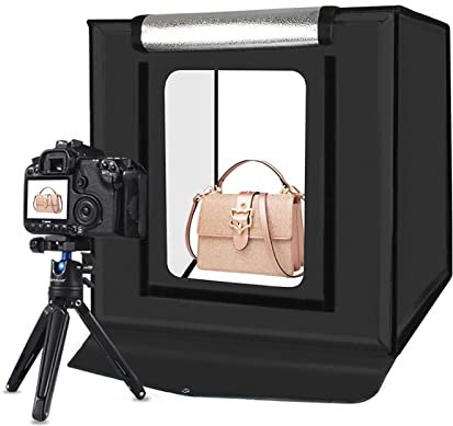 Tragbarer Leuchtkasten Für Die Fotografie, 31/80cm LED Zweifarbig, Dimmbar, Faltbar, Professionelles Fotografie-Zelt-Kit Mit 6-farbigem Hintergrund, Multi-Winkel-Aufnahme