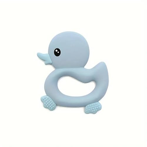 BABYZOCO Juguete Para Bebe Pato Dentición, Mordedor Bebe, Mordedor forma de Pato, Pato de dentición para infantes, sin BPA, Apto para 3 a 24 meses, Longitud 10 cm, Diseño Pato Azul