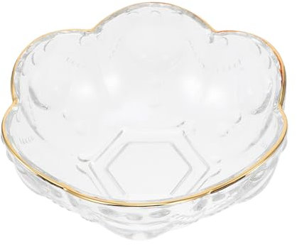 COLLBATH 1stück Transparentes Schüssel Mit Goldrand Multifunktionale Schale Für Obst Desserts Und Suppen Für Stilvolle Tischdekoration