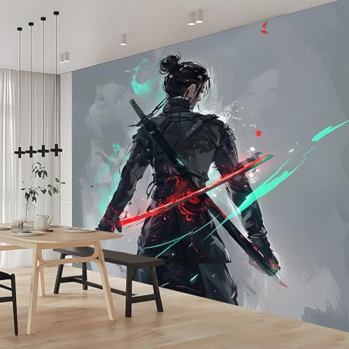 Papier peint 3D panoramique intissé personnages d'anime japonais 200x140 cm - Décoration murale salon et chambre enfant