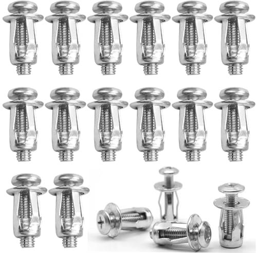 Dtoterul 60 Pièces Chevilles métalliques à expansion, chevilles en métal pour cavités creuses, Fixations pour Portes Creuses, Chevilles de Fixation de Tôle, Convient aux Murs Creux fer Métal(M4/M5/M6)