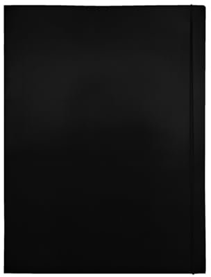 Idena 20174 - Sammelmappe A3 in Schwarz, Dokumentenmappe aus robuster Pappe, Postmappe mit Innenklappen und Gummizugverschluss