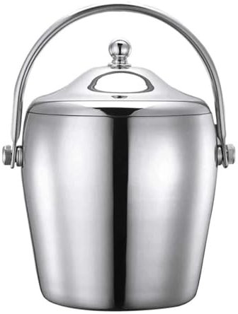 Edelstahl-Eiskübel mit Deckel, moderner Bar-Kühler für Champagner, Wein, Bier