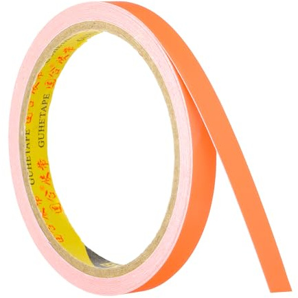 PATIKIL Cinta luminosa en la oscuridad 10mm x 5 metros, 1 rollo de cinta adhesiva fluorescente cinta reflectante luminosa banda de luz negra para fiesta, naranja | 1 rollo, de Cinta adhesiva fluorescente, Cinta reflectante luminosa banda de luz negra