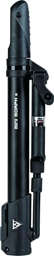 Topeak Mini Morph cykeldäckpump med analog tryckmätare, svart