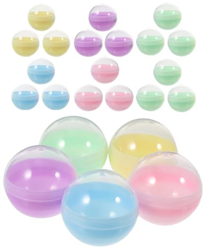 Luxshiny Capsules Rondes Semi-Transparentes Macaron 32mm pour Distributeur de Chewing-Gums Garçon et Filles DIY Loisirs Créatifs Fête 100 Pièces Multicolores