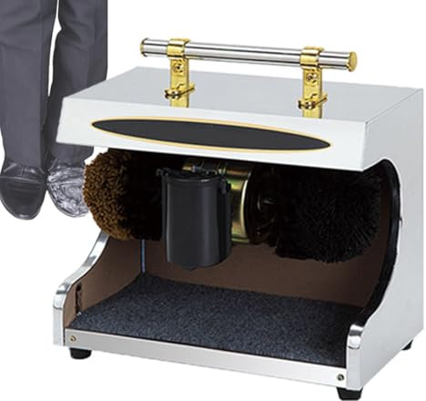 Cireuse à chaussures électrique, kit de nettoyage et de polissage automatique pour la maison, l'hôtel, la banque, silencieux et facile à nettoyer.,Silver