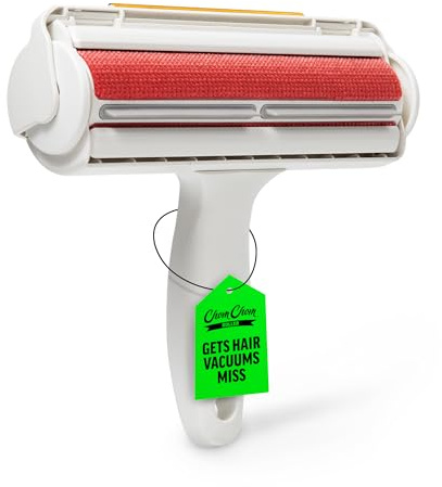 ChomChom Roller & Rake – Reusable Pet Hair Removal Roller with Rake Attachment for Cat & Dog Fur on Furniture, Couch, Carpet, Car, Rugs, Bedding & More– Portable, Eco-Friendly
