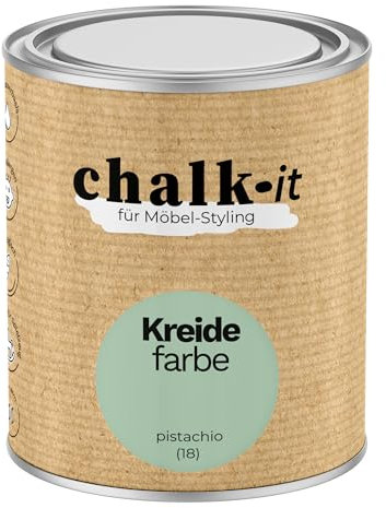 chalk-it Kreidefarbe 750ml (18) Pistachio Möbel Farbe Shabby Chic Holzlack Natur Vintage Look Möbellack Erfüllt EN71-3 Sicher Kindermöbel Spielzeuge