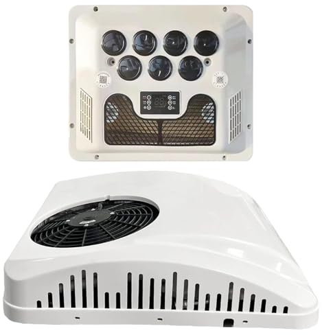 Climatiseur de toit pour camping-cars, unité de climatisation avec batterie CC, stationnement pour camions, machines de route, caravanes (24 V)