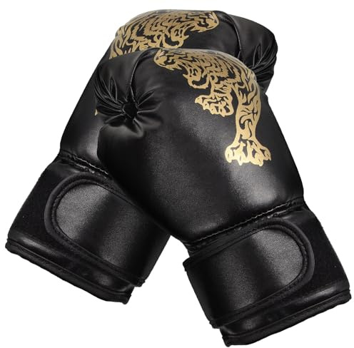 Garneck ’s Breathable Pu Boxing Training Gloves, Lightweight Fighting Mitts for Sparring and Martial Arts, Black Color, Suitable for Boys and Random Color