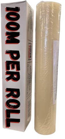 EnviroMaxx Carpet Protector Film Roll – Self Adhesive Carpet Protection 60cm x 100m, Heavy Duty Waterproof Sticky Floor Cover for Stairs, Decorating, Moving & Renovation