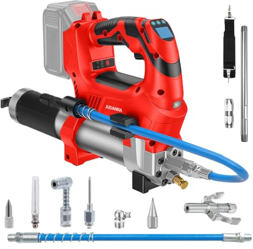 Akku Fettpresse für Milwaukee M18 Akku, 12000PSI 160g/min (ohne Akku) | Elektrische Fettpresse Akku 18V, Bürstenloser Motor, LED -Anzeige, Quantitative Fettpresse für Schwere Maschinen