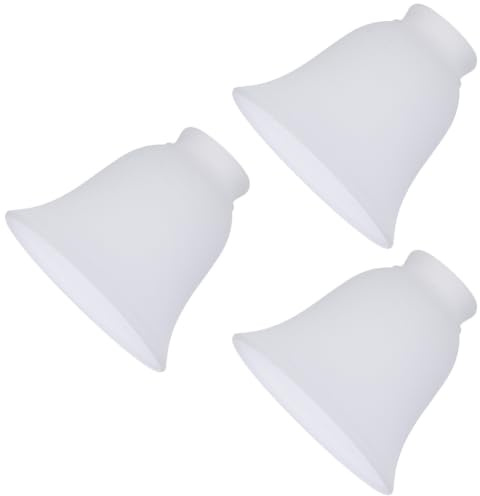BENECREAT 3pcs Abat-jour en Verre en Forme de Cloche Abat-jour en Verre Dépoli avec Embout de 40mm Abat-jour de Remplacement Universel Globe en Verre pour Éclairage Doux dans Salle de Bain Vanité