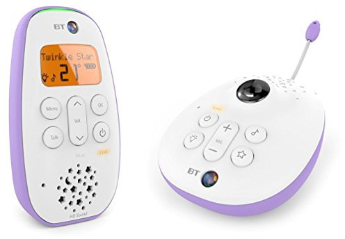 BT Digitales Audio Babyphone 450 Lightshow, HD-Sound, Schlaflieder, Zwei-Wege-Talkback, Nachtlicht