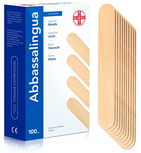 AIESI® Zungenspatel aus Holz Einweg NICHT STERIL (100 Stück), Holzspatel für Enthaarung