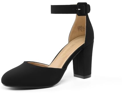 DREAM PAIRS Damen Pumps mit hohem Blockabsatz und geschlossener Zehenpartie klobige Hochzeits-Pumps