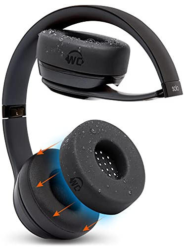 WC SweatZ Beats Solo - Patented Sweat Covers for Beats Solo 4, 3 & 2 | Made by Wicked Cushions | Made with Premium Silicone, Sweatproof, Washable & Preserves Comfort | Black