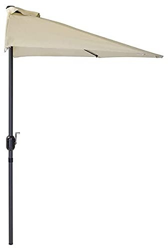 JZWJH Ombrellone Mezzo Terrazzo 2,7m, Ombrellone da Esterno con Manovella, per Patio, Muro, Bar, Senza Base