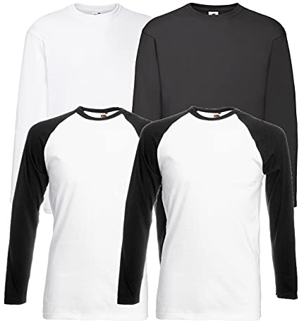 4 Fruit of The Loom Longsleeve Tshirt Langarm Verschiedene Farbsets