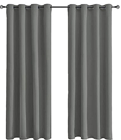 Tenger Home Tende per Interni,Tende Camera da Letto,Tenda oscurante per camera da letto con occhielli, 1 pezzo (100 x 150 cm, Grigio