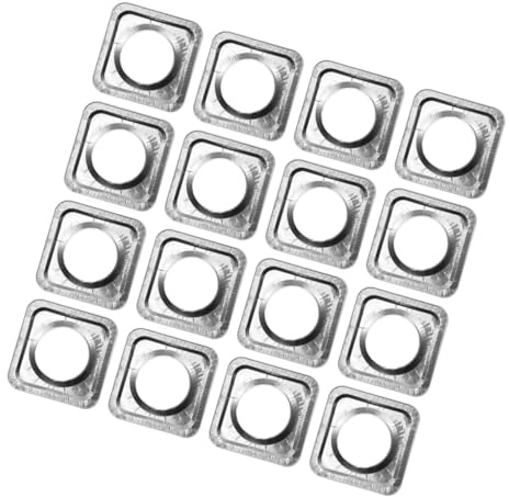 HEMOTON Hitzebeständige Ofeneinlagen Ölbeständige Gasherd Einsätze aus Aluminiumfolie 40 Stück in Runder und Quadratischer Form zum Schutz der Herdplatten für Heimische Küche