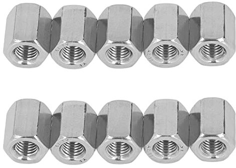 10 Stück Verbindungsmuttern, 304 Edelstahl-Überwurfmuttern M10 X 1,5 L22 Mm Überwurfmuttern-Kit