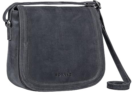 ROYALZ Maryland Vintage Leder Handtasche Frauen Mittel-groß - elegante Schultertasche Damen Echtleder - Vintage Ledertasche perfekt für Freizeit Ausgehen City Ausflüge;Farbe:Roma Cognac Braun