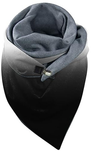 rtdgcv Universal Herbst Winter Warm Schal Gedruckt Elegante Doppel Schicht Schnalle Weichen Bequemen Schal Schal Damen Blau Kariert Dreieck Schal Damen Winter Warm Schlupfschal