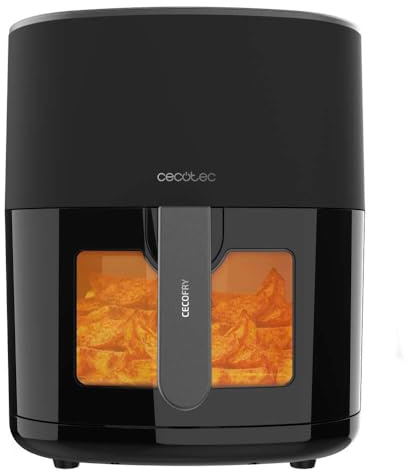 Cecotec Friggitrice ad Aria Cecofry Fantastik Window 6500. Air Fryer 1700W, Capacità 6,5 L, Tecnologia PerfectCook, 12 Modalità di Cottura, Touch, Regolabile 80-200°C, Finestra, Cottura 60M