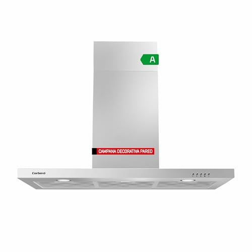 Corberó - Hotte décorative horizontale 90 m | VOSTOK960X | 647,7 m3/h Débit | 165 W | 3 vitesses | 3 filtres en aluminium | Filtre charbon | Efficacité énergétique A | Inox