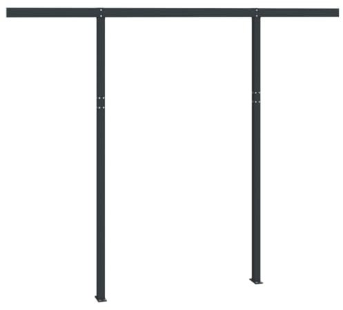 vidaXL Anthrazit Markisenpfosten Set 300x245cm Eisenkonstruktion Doppelpfosten Design für zusätzliche Stabilität ideal für Terrasse Balkon Garten Outdoor Dekor
