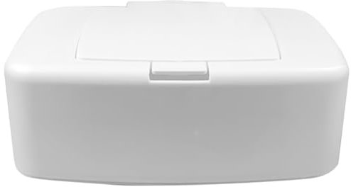 Ciieeo Wipe Storage Box with Lid, Single-Handed Plastic Wipes Dispenser for Baby Room, Dustproof Wet Container for Bathroom Outdoor, Portable and Refillable, 17x10.5cm